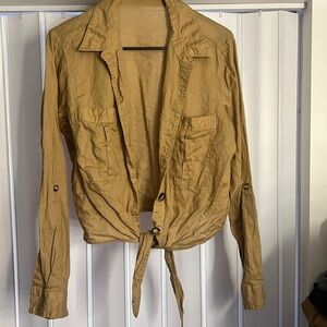 [Express] Retired tie front long sleeve